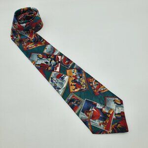 Manhattan Holiday Design Christmas Tie Neck‎ Tie Made In USA EUC